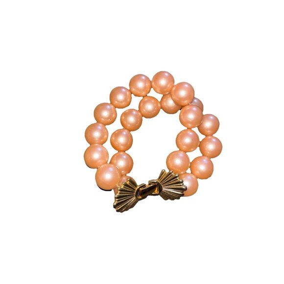 Richelieu Vtg Faux Pearl Clasp Closure Gold Toned Bracelet Romantic Fairycore - Picture 3 of 5